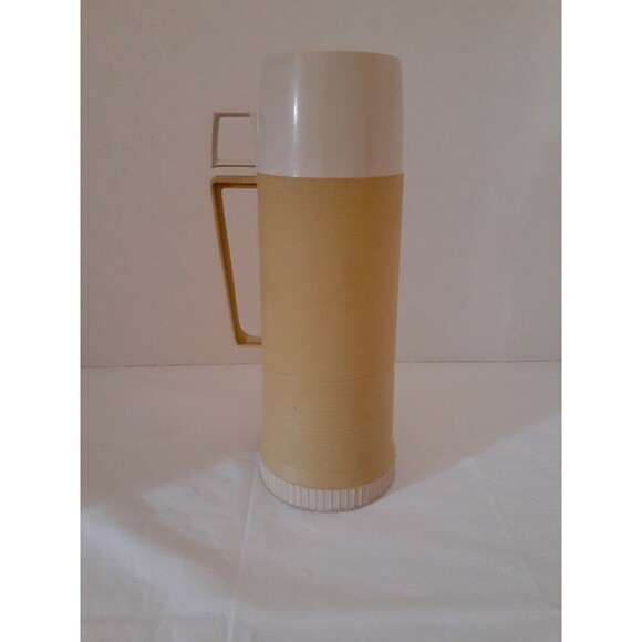 Vintage Thermos Beige & White Quart Size Division King Seeley 1960's Model 2202 - Picture 1 of 10